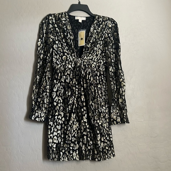 MICHAEL MICHAEL KORS Metallic Leopard Clip Jacquard Dress - Picture 3 of 8